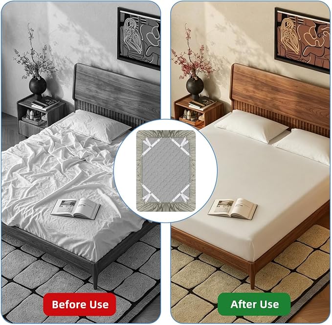 4PCS Adjustable Bed Sheet Holders, Elastic Mattress Sheet Fasteners Holder - Image 3