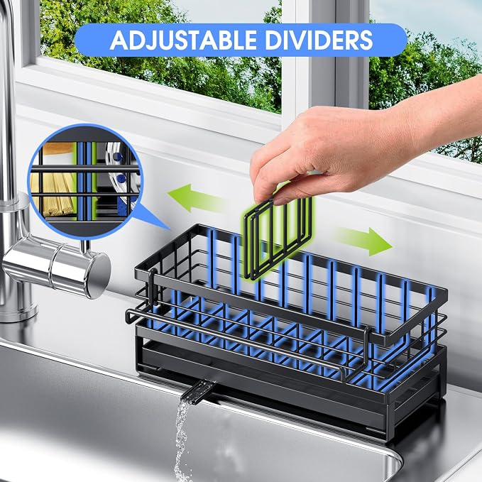 Metal Kitchen Sink Sponge Holder, Countertop Sink Caddy - Image 5
