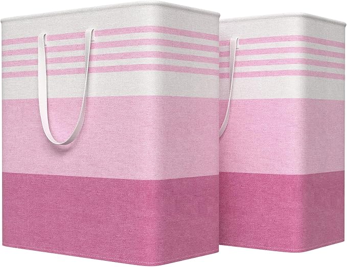 WOWBOX 2 Pack Laundry Baskets, Collapsible Dirty Clothes Laundry Hampers by WOWBOX