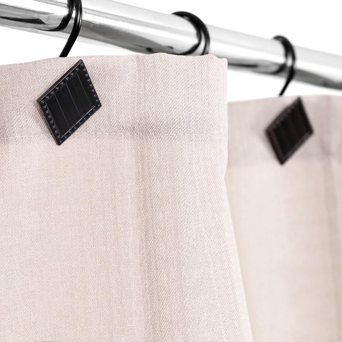 Matte Black Shower Curtain Hooks: 12PCS Geometric Bathroom Curtain Rings | - Image 3