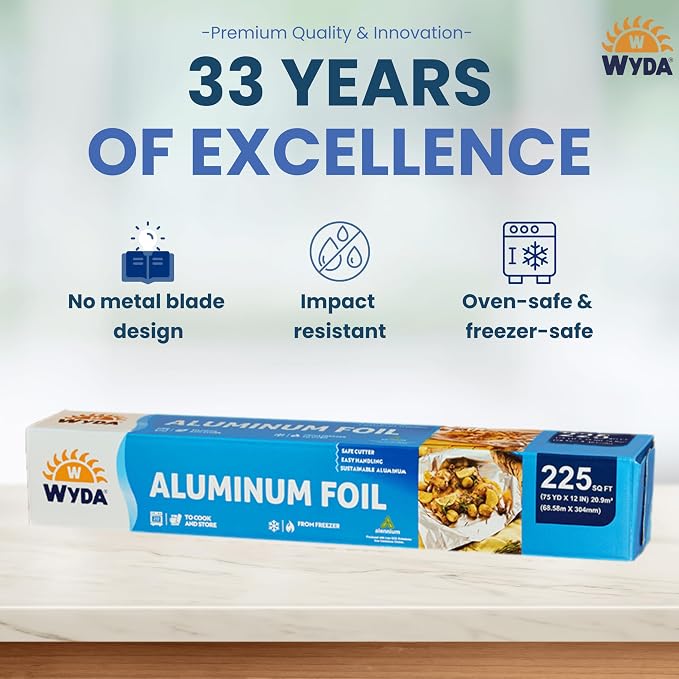 Wyda Aluminum Foil Roll – 225 Sq Ft | Food-Grade - Image 9