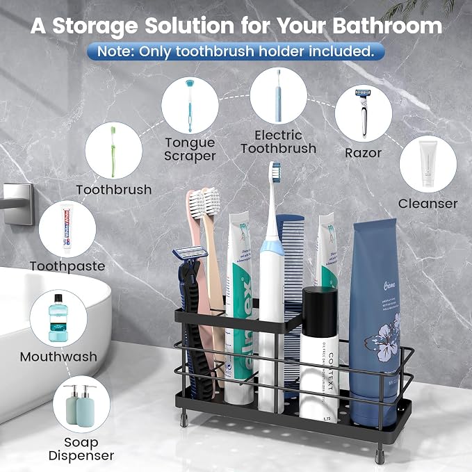 Luxspire Toothbrush Holders for Bathroom, Stainless Steel, 6 Slots, For - Image 3