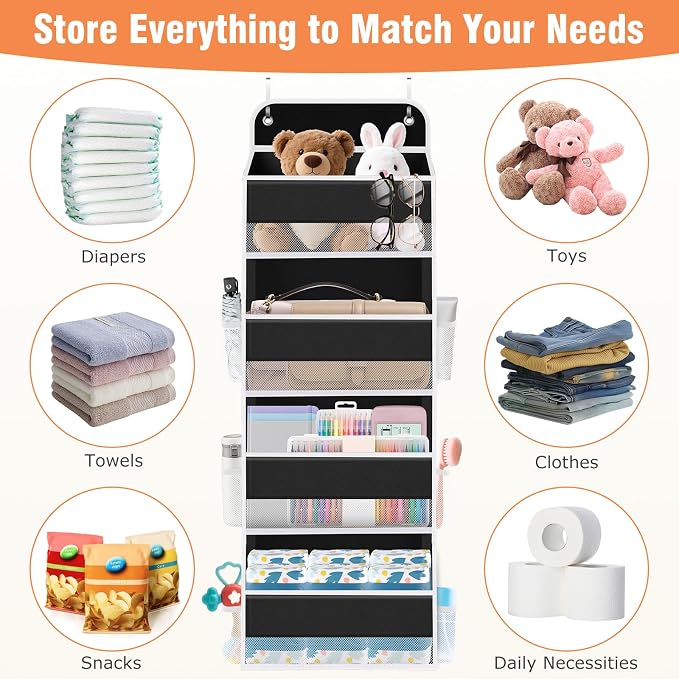 Over The Door Organizer Storage Large Capacity Hanging Bedroom Storage | 4 - Image 7