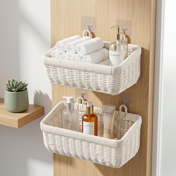 Wicker Hanging Baksets, Plastic Organizer - Image 5
