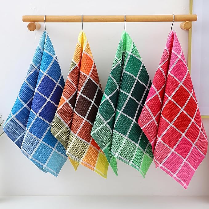 Bright Large Kitchen Towels, 16 Inch x 26 Inch Buffalo Check Dish Towels - Image 4