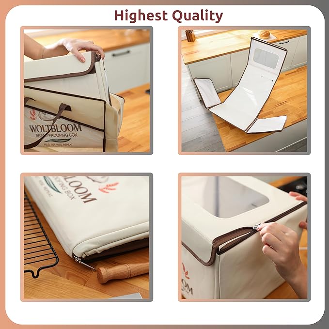 Bread Proofing Box Sour Dough Proofing Box for Sourdough Bread Proofer Warming Box Proofing Oven Yogurt Maker with - 9 Inch Proofer Basket, Lame, Scraper, Metal Rack - Temperature 68-131℉ 99 H Timer