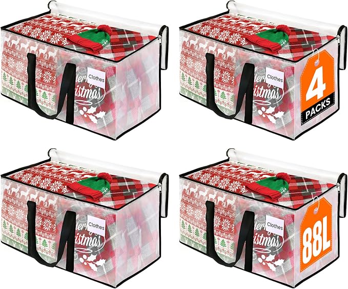 RoomHacks Moving Bags, Heavy Duty Large Storage Bags, 4 Pack, Foldable Storage by RoomHacks