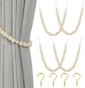 KLOGTSIND Wood Bead Curtain Tiebacks, 4 Pack Curtain Tie Backs by KLOGTSINDDirect