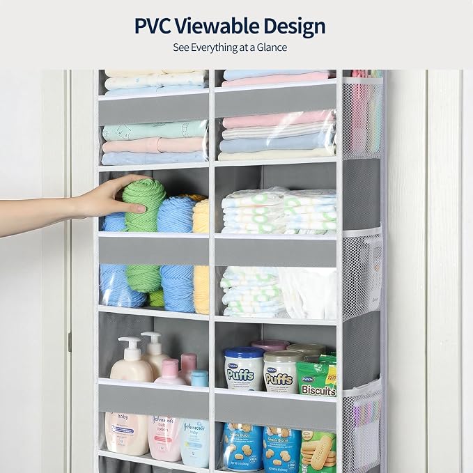 Yecaye Over The Door Organizer, 5 Tier Extra Large Behind Door Storage of 10 - Image 4