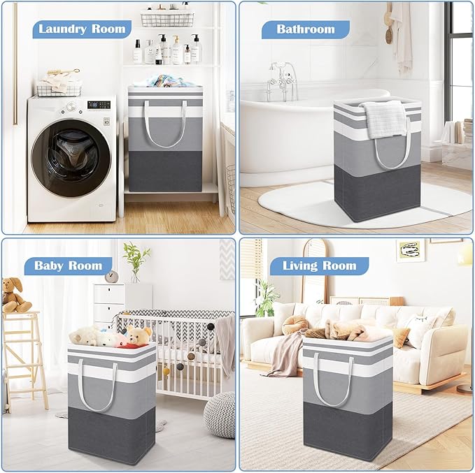 BlissTotes 3-Pack Laundry Basket, Collapsible Laundry Hamper - Image 6