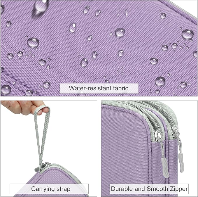 FYY Electronic Organizer, Travel Tech Pouch Bag, Light Purple | Wrist Strap - Image 4