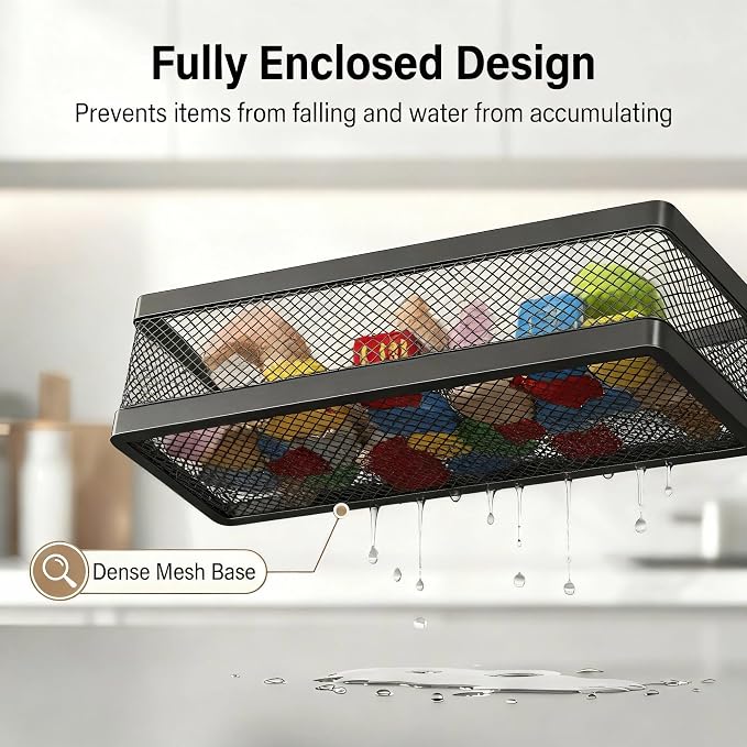 PUSDON 16.5-Inch Extra Long Slim Mesh Shower Caddy, Wall Mounted Bathroom - Image 4