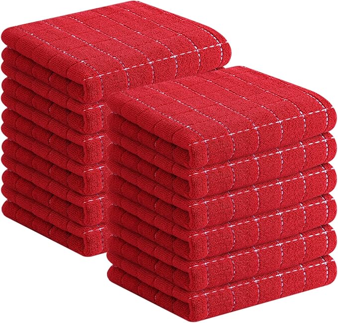Homaxy 100% Cotton Terry Kitchen Towels, 12 Pack by Homaxy