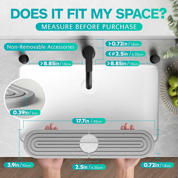 Stone Faucet Mat for Kitchen Sink – Diatomite Fast-Drying Stone Tray, Faucet - Image 2