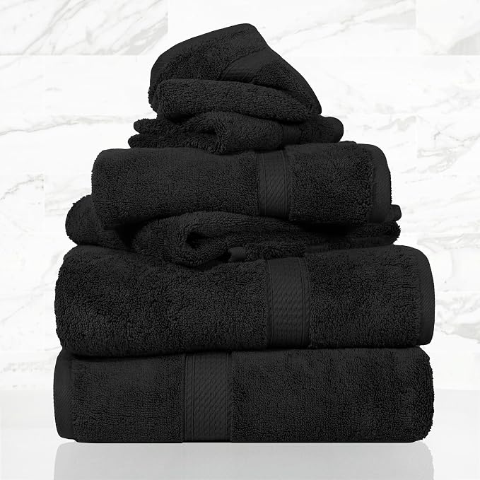 SUPERIOR Egyptian Cotton Ultra Plush & Absorbent, 6 Piece Set, Soft Luxury by SUPERIOR