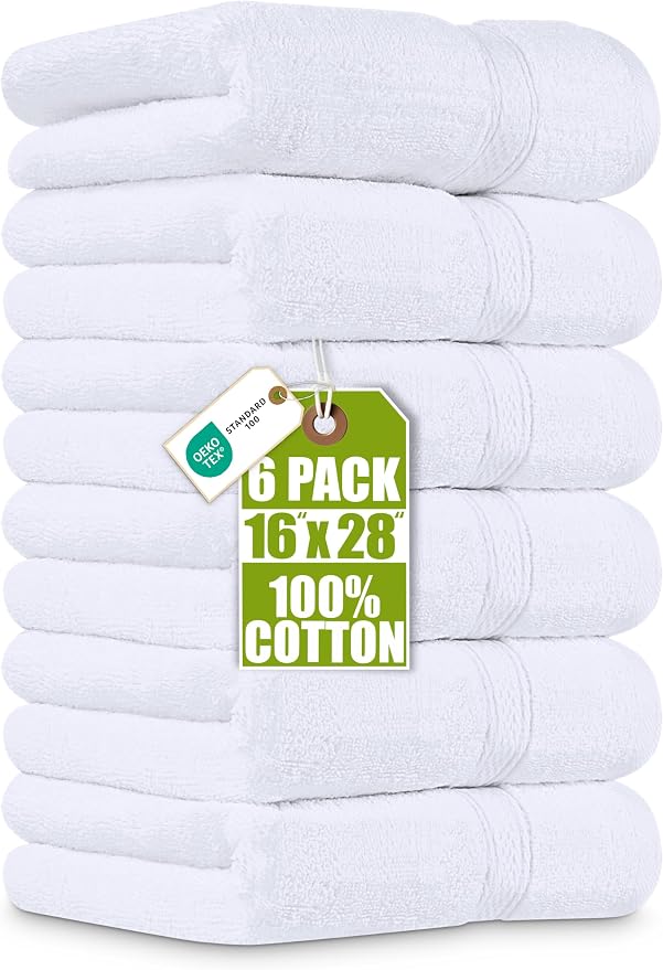 Utopia Towels 6 Pack Premium Hand Towels, 16x28 in, 600 GSM Cotton, Spa & Hotel by Unknown