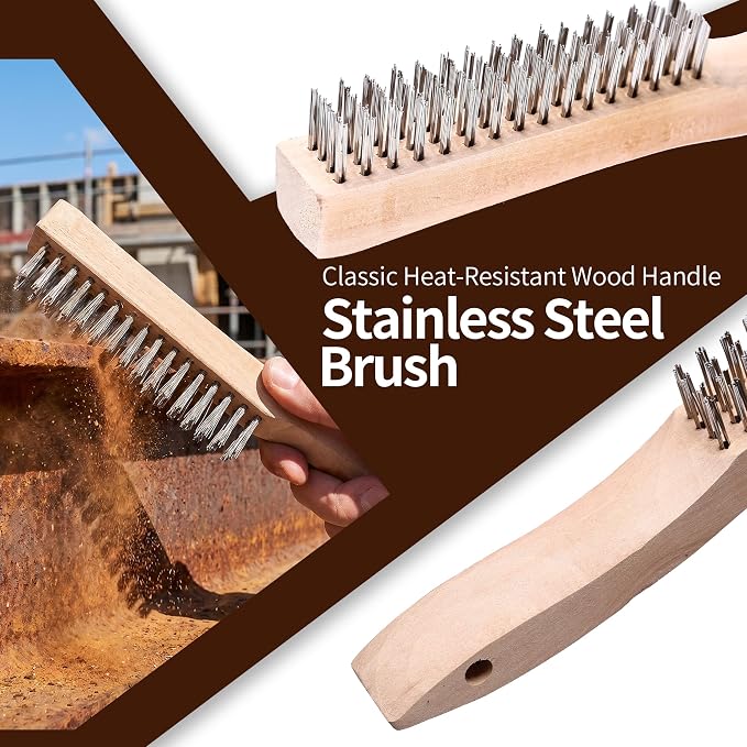 8Pcs Wire Brush Set for Cleaning Rust Paint, Heavy Duty Scratch Brushes - Image 2
