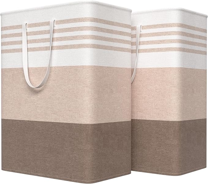 WOWBOX 2 Pack Laundry Baskets, Collapsible Dirty Clothes Laundry Hampers by WOWBOX