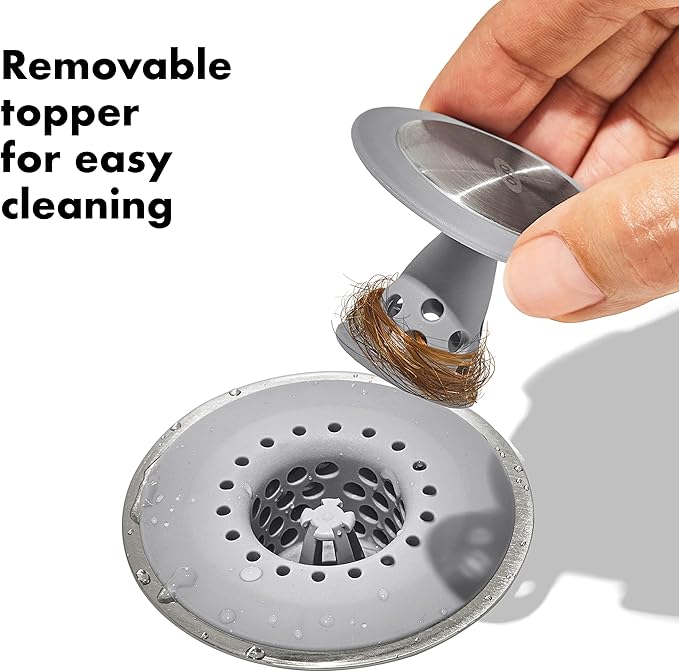 OXO Good Grips Stainless Steel Hair Catch Drain Protector | Catches Hair - Image 5