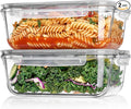 Vtopmart 2Pack 1860ml/63oz Large Glass Storage Containers by Vtopmart