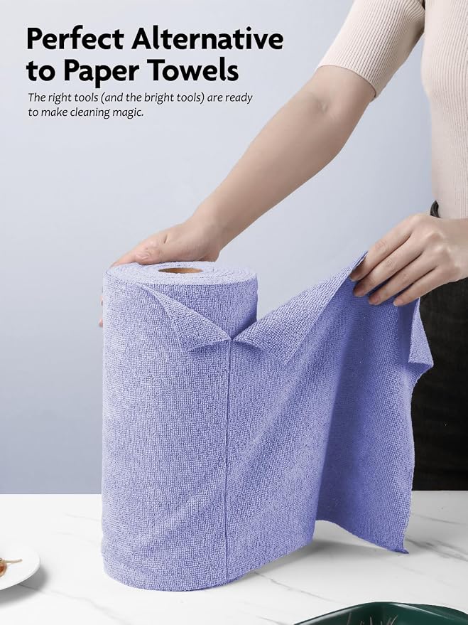 Fantasticlean Microfiber Cleaning Cloth Roll- 40 Sheets, Tear-away Microfiber - Image 2