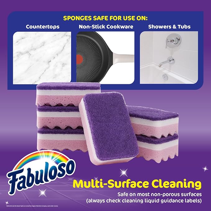 Fabuloso Scratch-Free Kitchen Dish Sponges, safe on nonstick cookware - Image 6