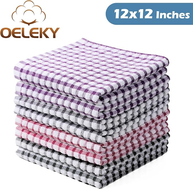 Oeleky Kitchen Dish Rags for Washing Dishes, 100% Cotton Dish Cloths - Image 6
