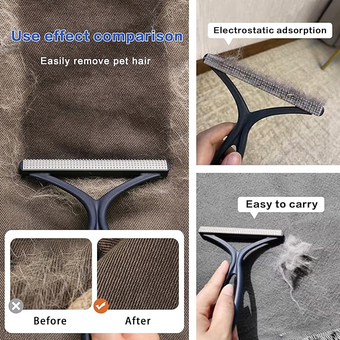 3-Pack Pet Hair Removal Tool, Dog & Cat Hair Remover, Carpet Rake | Fur Removal - Image 4