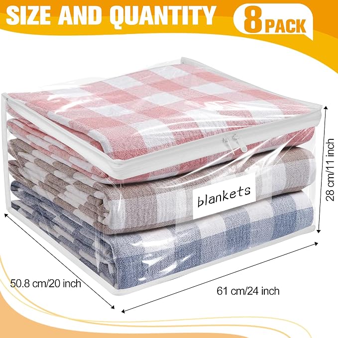 Plastic Storage Bags with Easy-Glide Zipper, Durable Clear Vinyl Zippered - Image 3
