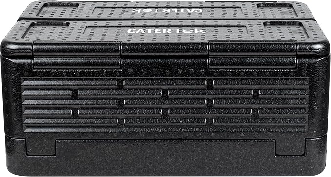 Restaurantware-Cater Tek 42 Quart Catering Hot Box, 1 Top Load Insulated Food Pan Carrier - Holds 1 Full Size 8â€ Deep Pan, Collapsible, Black EPP Plastic Food Box With Handles, Portable, For Buffet