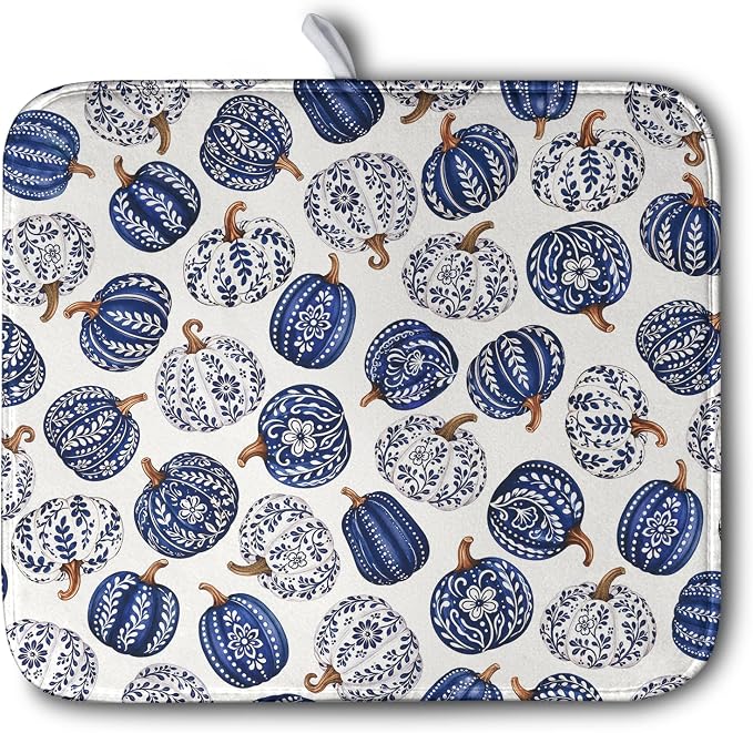 Chinoiserie Fall Dish Drying Mat by Kwlegh