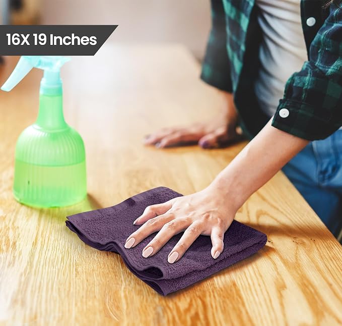 Utopia Towels Kitchen Bar Mops, 16x19 in, 100% Cotton, Plum | Multi-Purpose - Image 2