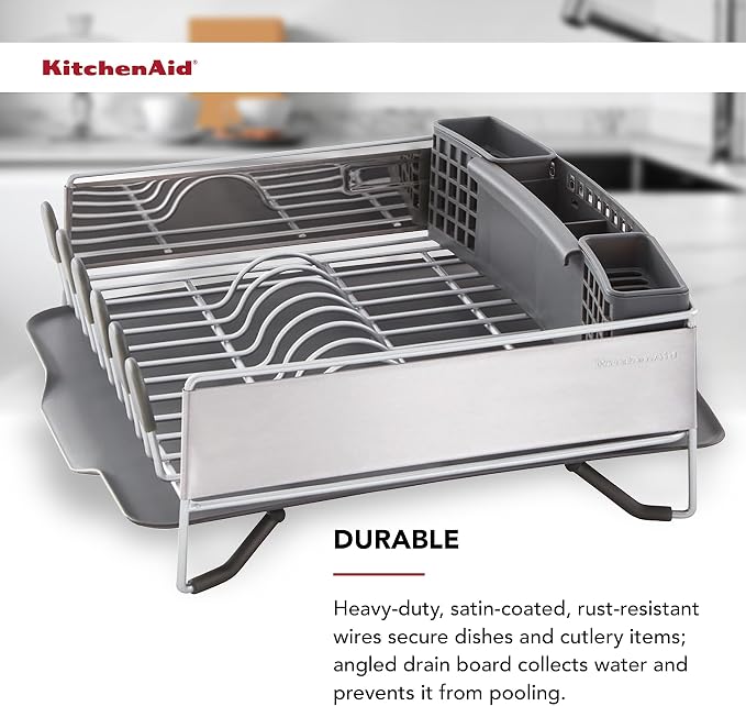 KitchenAid Compact, Space Saving Rust Resistant Dish Rack - Image 9