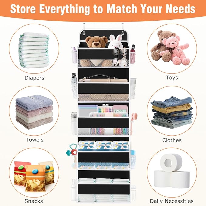 Over The Door Organizer Storage Large Capacity Hanging Bedroom Storage | 5 - Image 6