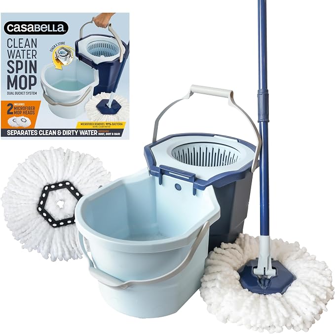 Casabella Spin Mop System with Extra Mop Head Refill by Casabella