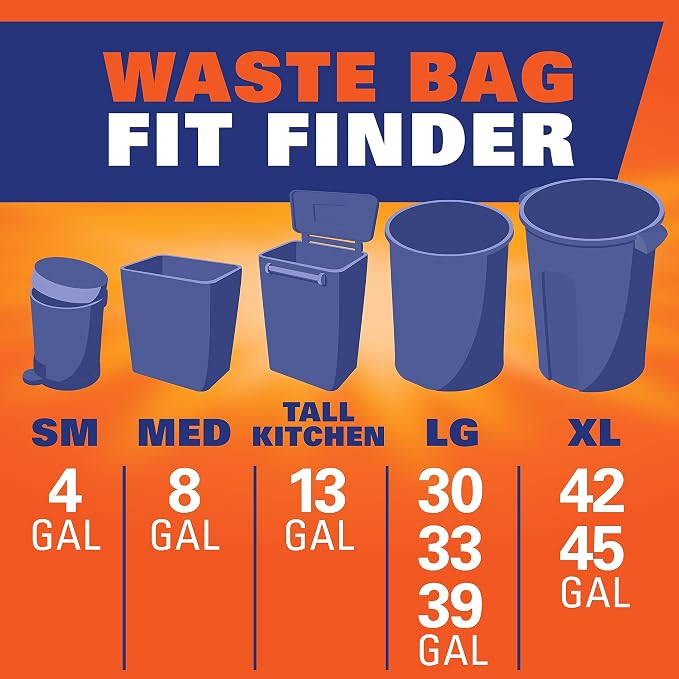 Hefty Ultra Strong 13 Gal Kitchen Trash Bags, Citrus Twist, 110ct | Bulk Pack - Image 8