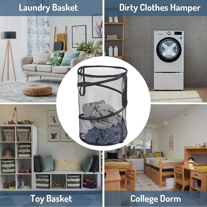 Seiritex Mesh Popup Laundry Hamper 115L Foldable Laundry Basket Extra Large - Image 7