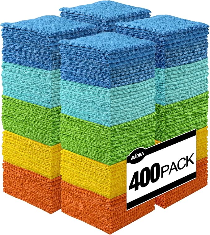 AIDEA Microfiber Cleaning Cloth, Soft Absorbent Rags, Microfiber Towels by AIDEAHOME