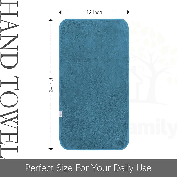 Cosy Family 6 Pack Ultra Soft Microfiber Absorbent Hand Towel, Silk Hemming - Image 2
