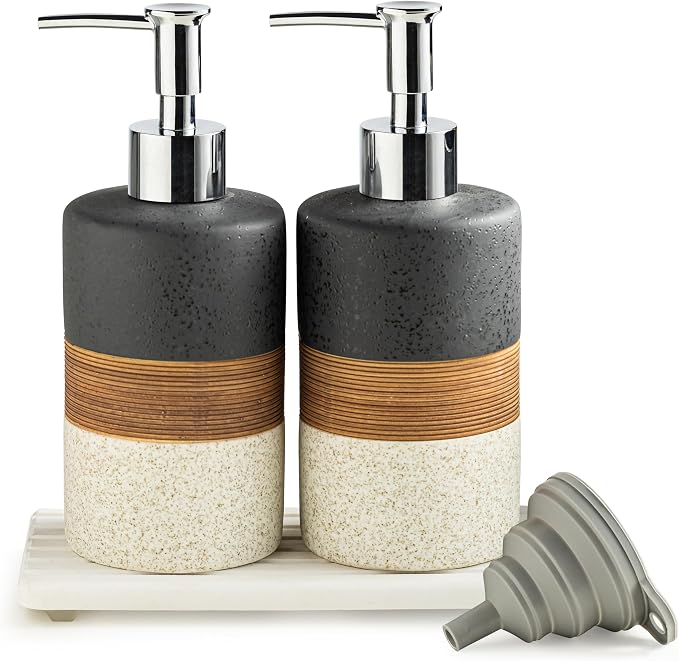 Ceramic Dish Soap Dispensers Set of 2 by Cormomu