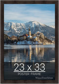 wallsthatspeak 23x33 Espresso Brown Picture Frame for Puzzles Posters Photos or Artwork