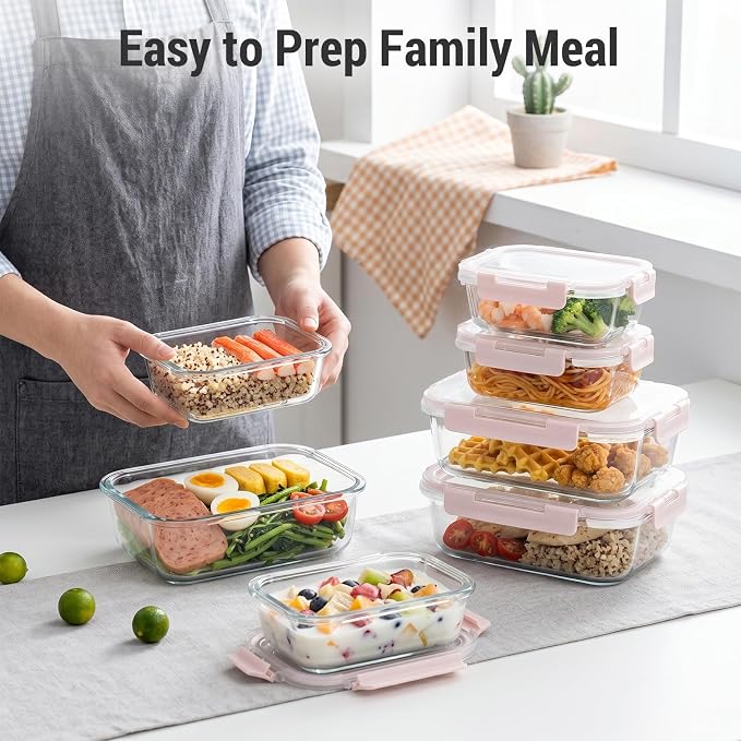 Dealusy 10 Sets 36 oz & 12 oz Glass Food Storage Containers - Image 6