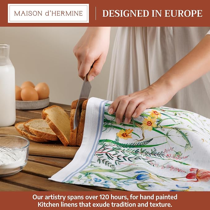 Maison d' Hermine Kitchen Towels Set of 6 Reusable 100% Cotton 27.50" x 20" - Image 3