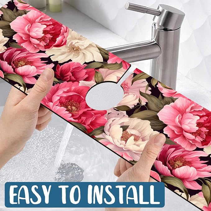 Faucet Mat for Kitchen Sink Absorbent Splash Guard Bathroom 23.5"X5.5" - Image 5