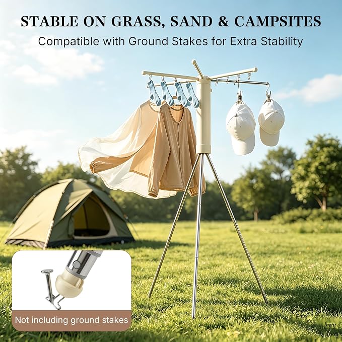 Foldable Clothes Drying Rack, Adjustable Windproof Laundry Drying Rack - Image 7
