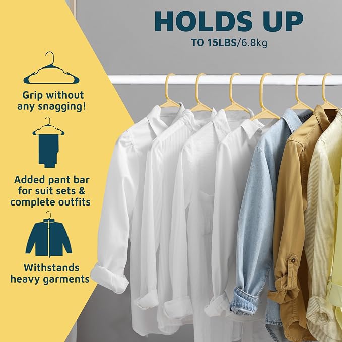 Lifemaster Plastic Clothes Hangers – Heavy Duty Hanger Set, - Image 11