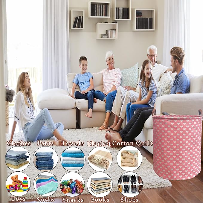 Waterproof Laundry Hamper Collapsible Laundry Basket Leather Handle Laundry Bag - Image 4