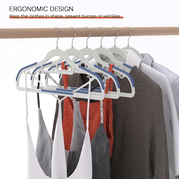 20 Pack Heavy Duty Plastic Hangers, Non Slip Clothes Hangers - Image 8