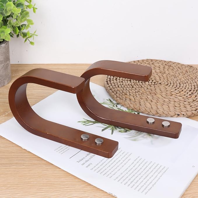 2 Pack Curtain Tiebacks & Holdbacks Wood Curtain Holder, Coffee | Natural Wood - Image 7