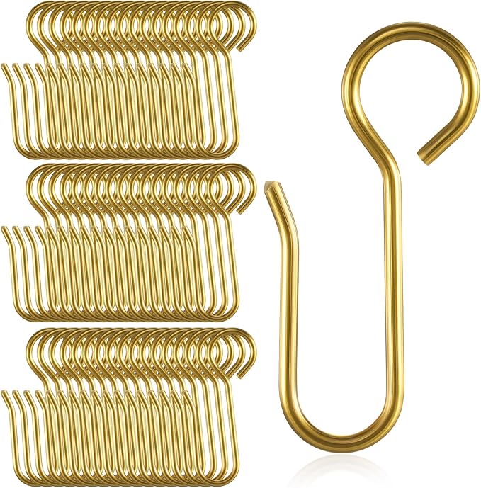 Jetec 60 Pcs Metal Curtain Track Hooks S Shaped Small Curtain Metal Drape Wire by Jetec